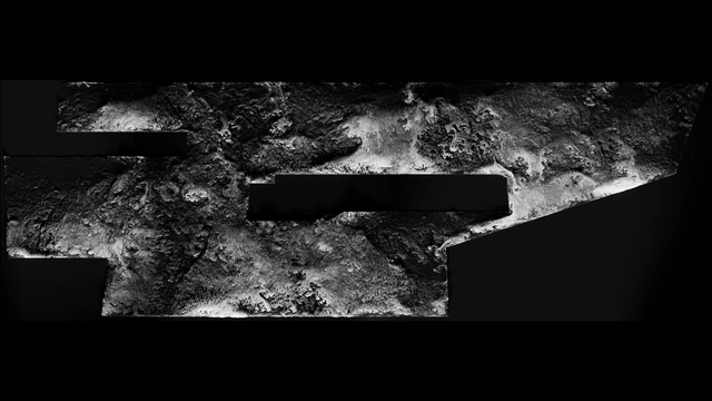 OFFF Barcelona façade sequence — monochrome fluid field