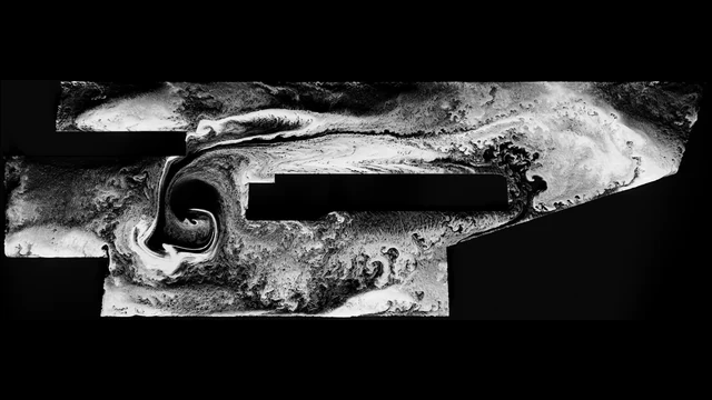 OFFF Barcelona façade sequence — fluid folding into a spiral